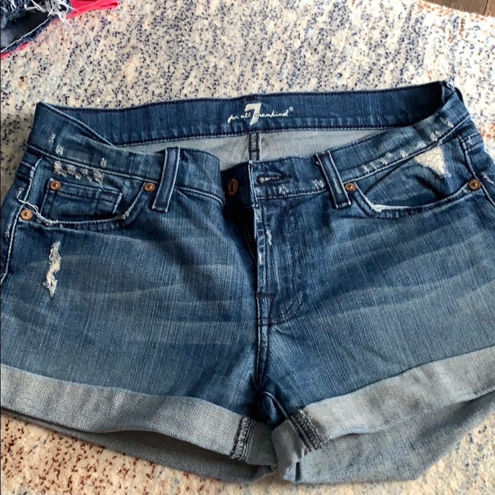 7 for all mankind jean shorts